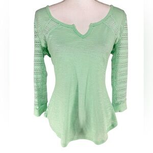 ALMOST FAMOUS / Mint Green Boho Crochet Top / Large 🧚🏼‍♀️